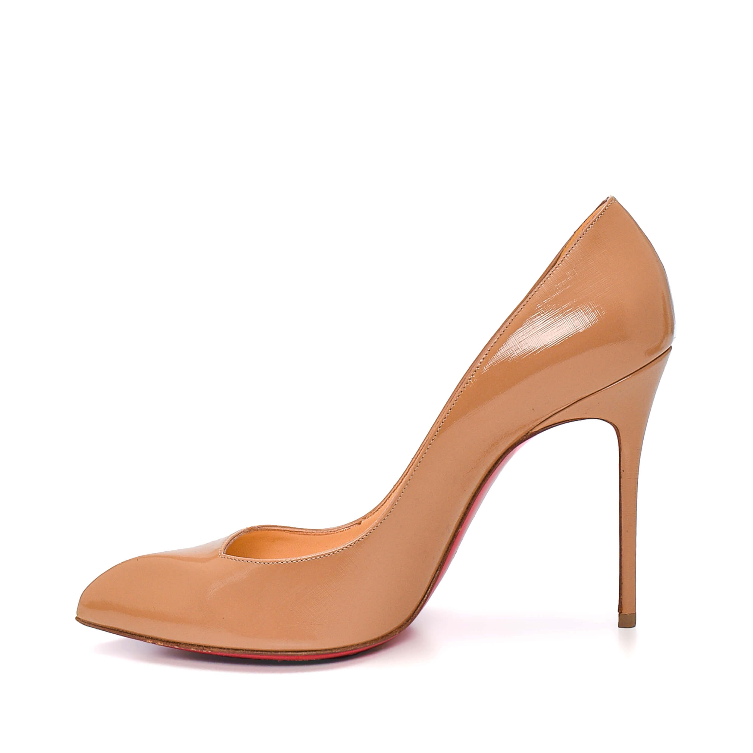 CHRISTIAN LOUBOUTIN - Beige Patent Leather Pump